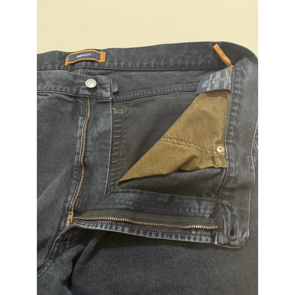 Zegna Sport Denim Project Men's Black Jeans Size 42 Luxury Cotton